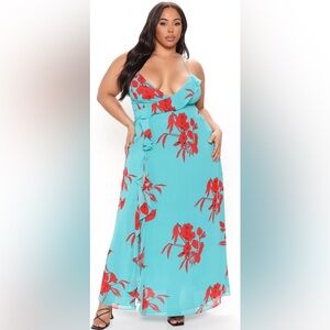 Fashion Nova Ruffle Hem Maxi Dress